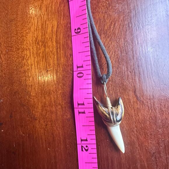 Shark Tooth Wire Wrapped Necklace Beachy Casual Jewelry Coastal Cowgirl Boho - Picture 4 of 9